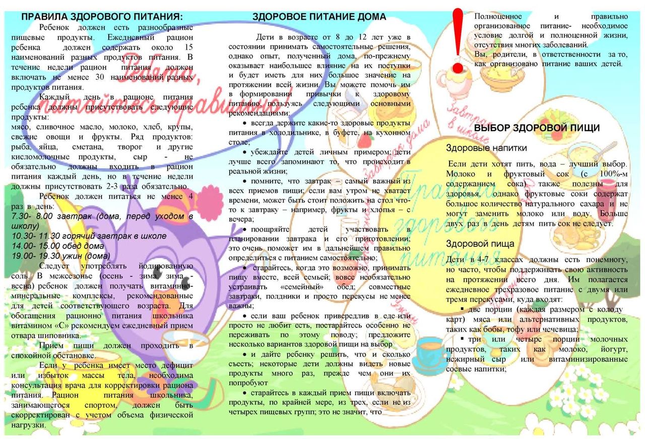 Организация питания и охраны здоровья обучающихся в ОУ